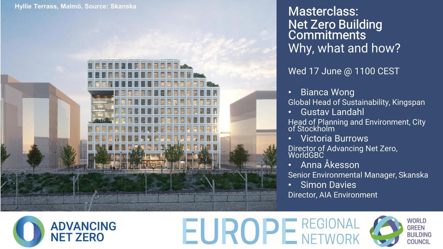 WorldGBC Europe: Masterclass on net zero buildings commitments - why, what and how?