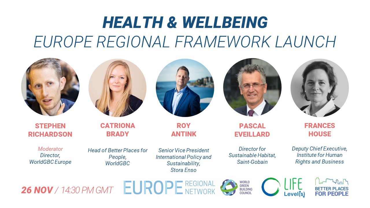 WorldGBC Health and Wellbeing Framework - European launch