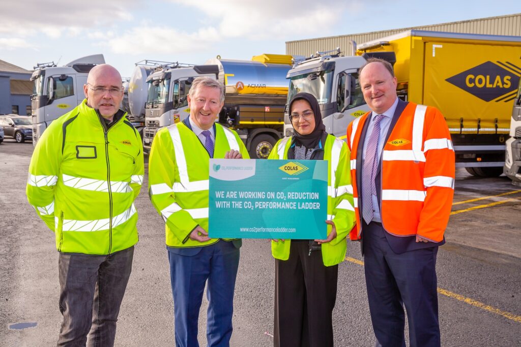 Sean Canney, Minister of State at the Department of Transport, visiting a Colas site with the Colas JV team